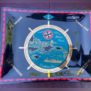 Vintage Eastern Steamship Line Souvenir Glass Tray